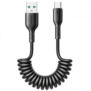 Joyroom Flexible Fast Charging Cable SA38-AC3, USB-A - USB-C Kabel, Spiral, 3A, 1.5m - Svart