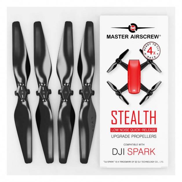 Master Airscrew - DJI Spark Stealth Upgrade Propellers - Propeller till DJI Spark - Svart - Kit 4-Pack
