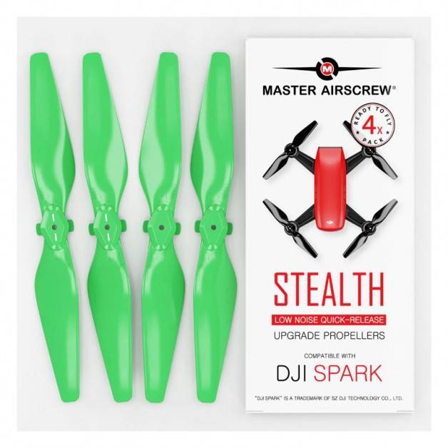 Master Airscrew - DJI Spark Stealth Upgrade Propellers - Propeller till DJI Spark - Grön - Kit 4-Pack