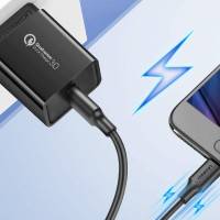 Ugreen USB-A - Micro USB-Kabel, QC 3.0, 2.4A, 1m - svart