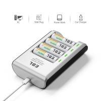 EBL Batteiladdare för 4st AA/AAA Ni-MH/Ni-Cd, USB