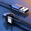 Ugreen U-form USB-A - USB-C kabel QC4.0, 18W, 5V/3A, Vinkel 180 grader, 1m - Svart