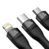 Baseus Flash Series II cable 4-in-1, USB-A/C kabel 100W, 1.2m - Multi, USB-C / Lightning / MicroUSB