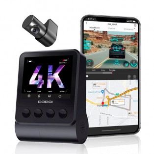 DDPAI Z50 Dashcam GPS Dual / Dubbel Bilkamera UHD 4K/25fps + 1080P/25fps, Display, WiFi, GPS