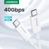 Ugreen USB-C kabel USB4, Thunderbolt 3, 40Gbps, QC4 / PD 100W, 20V/5A, 0.8m - Vit